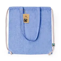 Worek ze sznurkiem z bawełny z recyklingu torba na zakupy kolor niebieski