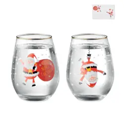Zestaw 2 szklanek świątecznych - NOEL - kolor biały